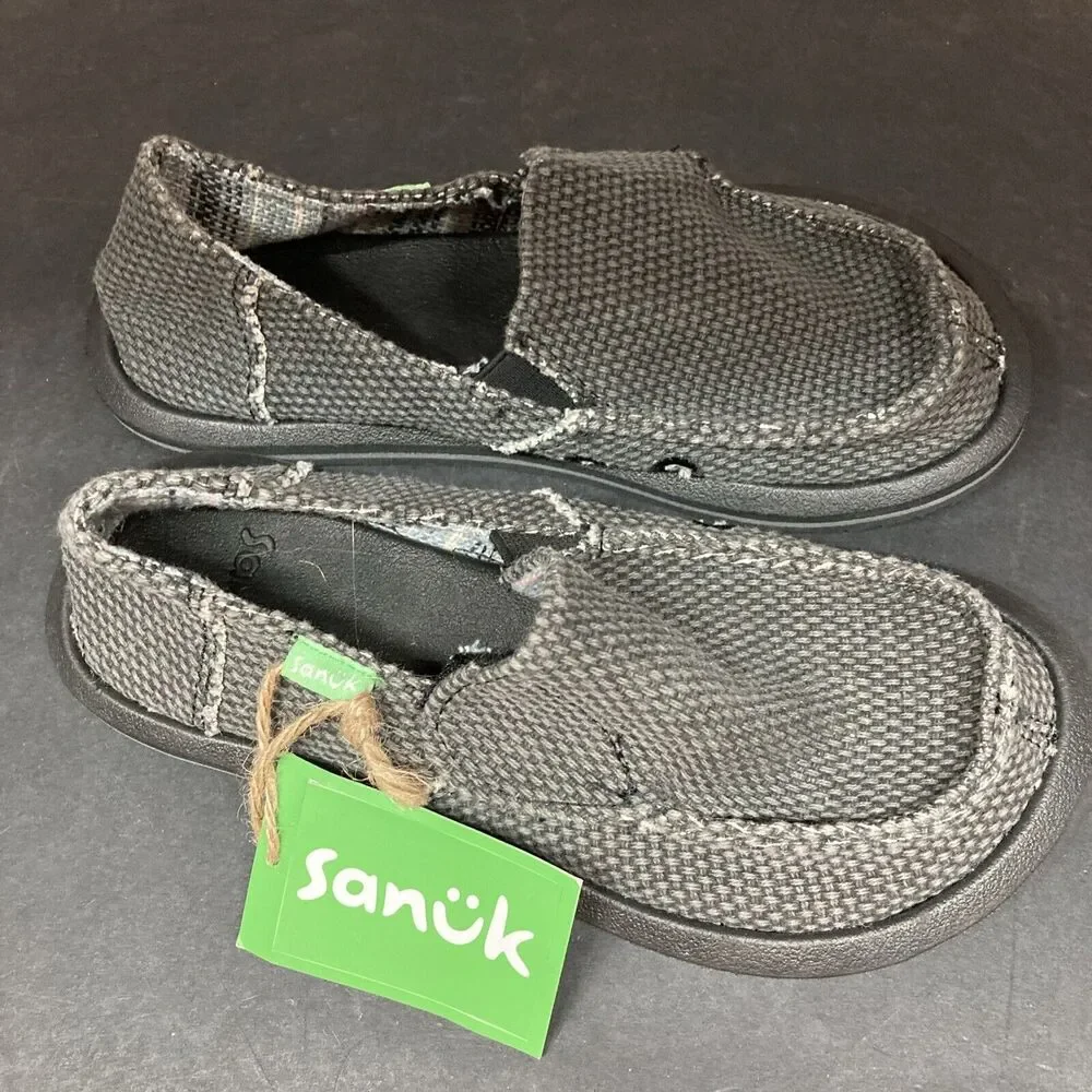 Sanuk Unisex Boys Girls Size 13 Vagabond Loafer Youth Grey